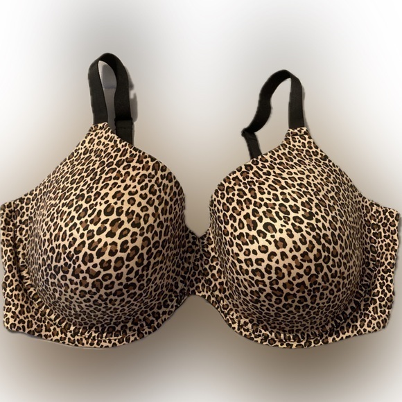 Auden Other - Auden Bra 46DDD lightly lined full coverage T-shirt Bra Leopard animal print
